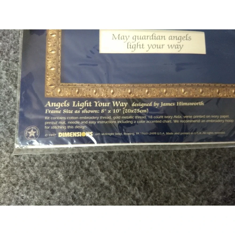 Dimensions Counted Cross Stitch Kit 1997 Guardian Angel Treasured Thoughts 72430